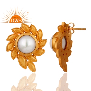 Latest Fashionable 2026 Natural <b>Pearl</b> Gemstone Stud <b>Earring</b> For Custom Design Jewelry Manufacturer - Product Image 2