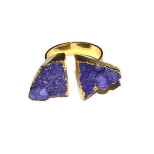 Aqva — bague druse fantaisie, en pierres précieuses, livraison d'agate - Product Image 3