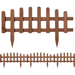 Factory Wholesale Decoration Wood Border Barrier Wooden Garden Picket Fence Fencing Trellis