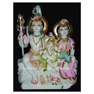 Statues de Dieu Shiva Parivar en marbre faites à la main - Product Image 1