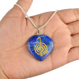 จี้หิน ลาพิส ลาซูลี หัวใจ โช คู เรย์ จี้คริสตัล สร้อยคอ หินธรรมชาติ เสน่ห์บําบัด สร้อยคออาเกต อัญมณี emf - Product Image 5