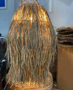 Decor Lamps Natural Handwoven Straw Hat Eco-friendly Lamp <b>Shade</b> Home Decor Sustainable Craft Pendant <b>Light</b> <b>Seagrass</b> - Product Image 6