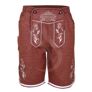 2025 Customized Men's Bavarian <b>Leather</b> Pants 100% Goat Suede Breathable Street Style <b>Shorts</b> for Autumn Seasons - Product Image 3