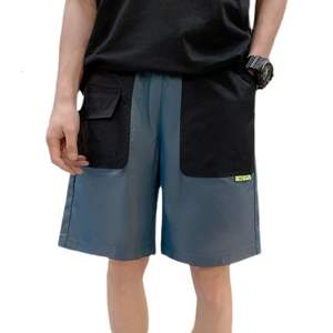 <b>Mens</b> Colorblock <b>Utility</b> <b>Shorts</b> Streetwear Multi Pocket Drawstring Waist Loose Fit Summer Casual Trendy Fashion <b>Shorts</b> - Product Image 1