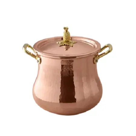 Qualidade Superior Copper Handi Shape Food Serving Pot Designer Heavy Serving Cookware Stock Pote A Preço Baixo