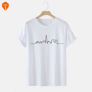 Camiseta de manga corta para hombre, de algodón, con estampado de construcción y dibujo - Product Image 6