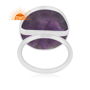 Bague en pierre d'améthyste naturelle, argent fin, vente en gros, 925 - Product Image 4