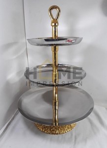 Marvelous Designer 2 <b>Tier</b> Metal Silver & Gold Plated Luxury <b>Cake</b> <b>Stand</b> With High Quality Wedding & Parties Decorative <b>Cake</b> <b>Stand</b> - Product Image 3