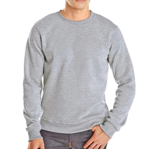 Sweat-shirt en coton tricoté décontracté et lourd, respirant, streetwear d'hiver avec col rond uni teint en fil continu, durable - Product Image 2