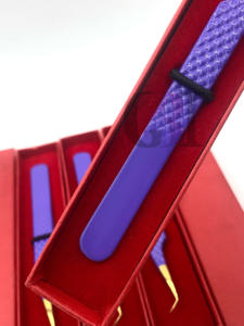 Haute Qualité 45 Degrés Violet Poudre Revêtement Or Pointe Logo Personnalisé En Acier Inoxydable Extension De Cils Pince À Épiler Instruments De Beauté - Product Image 5