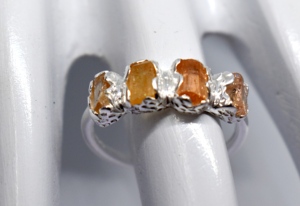 แหวนพลอยสเตอร์ลิง925ทำด้วยมือแหวนแฟชั่นสไตล์บุษราคัมอิมพีเรียลธรรมชาติที่น่าตื่นตาตื่นใจ - Product Image 3