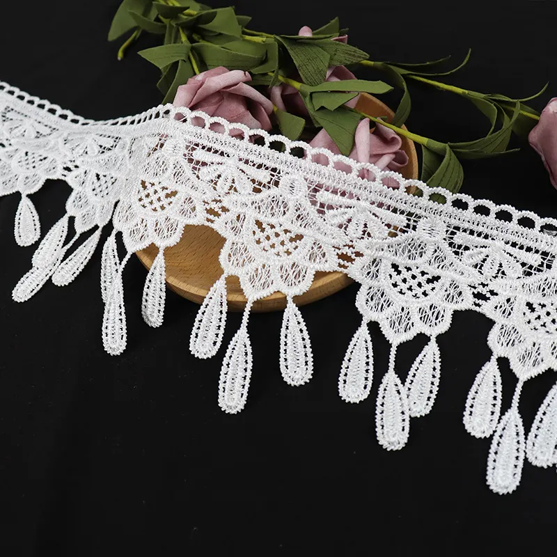 white trim fringe embroidery lace trim embroidery floral lace embroidery colourful polyester lace custom designs,size for Mexico