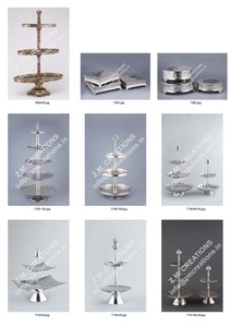 Best Selling CE Certified White Base Aluminum Metal <b>Silver</b> <b>Top</b> Heat Resistant 2-3 Tier Cake Stand Home Wedding Party Christmas - Product Image 6