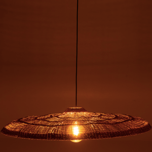 Pantalla de Lámpara Redonda Plana de Pasto Marino, Decoración Navideña Ecológica Hecha a Mano, Producto Natural de Lujo Hecho en Vietnam - Product Image 4