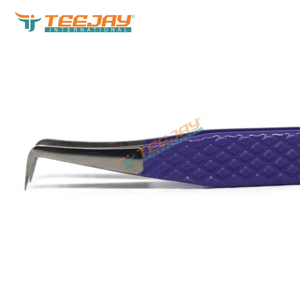 แหนบดึงขนคิ้ว TEEJAY ELT-325 สแตนเลสสตีล รุ่น L Boot ปลายเรียบ สีม่วงเข้ม ปรับแต่งโลโก้ได้ ความยาว 12.5 ซม. - Product Image 3