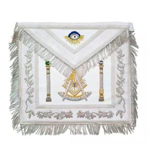 Tablier maçonnique en cuir Regalia avec conception 3D en gros Style Logo brodé motif carré décoration magnétique Badge à coudre - Product Image 3