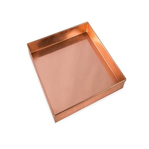 Plateau à café en cuivre martelé avec plateau de service de collations à dessert en forme de rectangle de qualité supérieure à vendre - Product Image 5