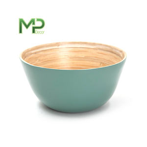 ชามสลัดไม้ไผ่ปั่นทำมือหลากสีผลิตในเวียดนาม - Product Image 1