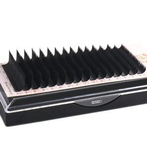 Extension de cils en cachemire 9mm, volume individuel de 5 à 25mm de longueur, fans de cils en fibre synthétique vegan mat, PBT coréen - Product Image 1