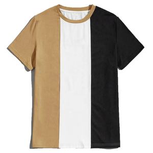 เสื้อยืดคอกลมแขนสั้นผ้ายืดหยุ่นได้สำหรับผู้ชาย,เสื้อยืดคอกลมแบบสวมศีรษะสีพื้นเข้ารูปแบบเรียบง่ายสำหรับผู้ชาย - Product Image 1