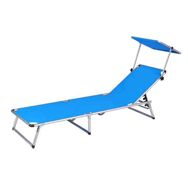 Meilleure vente chaise de plage ultralégère au Design Simple Alu. Lit de soleil pliant avec parasol