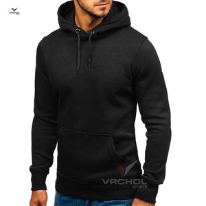 Wholesale Custom 100% Cotton Men's <b>Hoodie</b> High Quality Black Embroidered Blank <b>Plain</b> <b>Hoodies</b> with Anti-Shrink Feature - Product Image 2