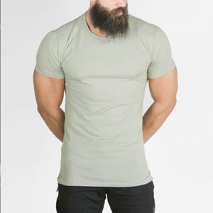 T-shirt à manches courtes en polyester/coton tricoté, coupe ajustée, respirant, écologique, pour la musculation et les performances musculaires, style streetwear - Product Image 5