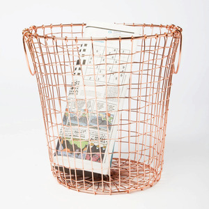 Panier métallique mural de super qualité Panier à fruits et légumes au design fabuleux personnalisé Accessoires de cuisine couleur or rose - Product Image 6