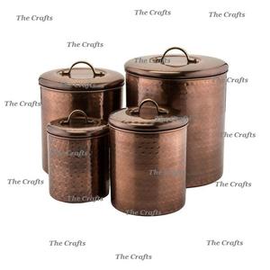 กล่องเก็บของในครัวสไตล์อินเดียภาชนะทองแดงโบราณมีหลายขนาดดีไซน์สุดเหลือเชื่อ - Product Image 5