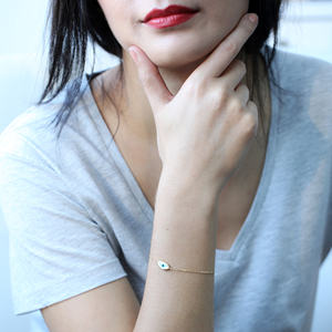 Pulsera de plata de ley 925 con diseño de ojo turco esmaltado, joyería fina hecha a mano - Product Image 3