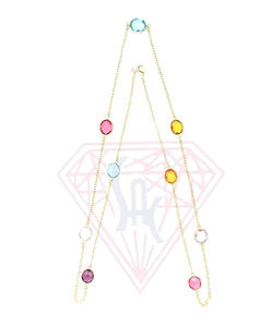 Classic Multi-Stone Necklace <b>Set</b> <b>for</b> Women or <b>Girls</b> Handmade Bezel Setting <b>for</b> Engagement Wedding Party or Anniversary - Product Image 3