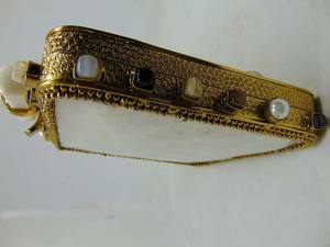 India Ladies Metal Studded Vintage Clutch <b>Bag</b> Stone Clutch Sling Wedding <b>Evening</b> Gift <b>Bag</b> - Product Image 5