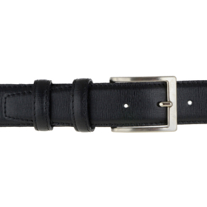 Set di 6 Cinture Casual di Lusso per Uomo, Design Italiano, Elegante Pelle Saffiano Nera, Larghezza 3,5cm/1,38 Pollici, Fibbia in Lega - Product Image 3