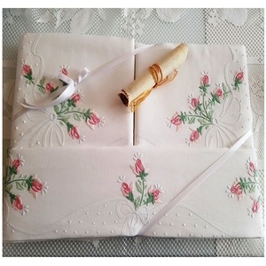 Bộ Ga Giường Thêu Bộ Ga Giường Phẳng Thiết Kế Hoa Hồng Thêu & Vỏ Gối Chất Liệu Cotton Trắng Chất Lượng Cao Sản Xuất Tại Việt Nam - Product Image 2