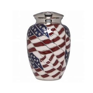 Venta caliente bandera americana hecha a mano de alta calidad lista para enviar recuerdo de cremación de latón para restos humanos - Product Image 1
