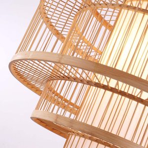 Meilleure vente 3 couches d'abat-jour en bambou Design créatif moderne japonais chinois traditionnel ferme maison rotin abat-jour cadres - Product Image 3