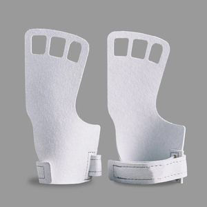 Guantes de gimnasio para levantamiento de pesas, de cuero, para Fitness, 3 agujeros, agarre de mano para gimnasia, soporte de muñeca - Product Image 2