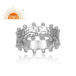 Fine Sterling Silver Hammered Band <b>Ring</b> for Women Silver Jewelry Manufacturer - Product Image 3