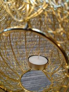 Luz de té tipo Nido de Pájaro dorado, decoración para el hogar, estilo único, candelabro de metal, decoración de boda - Product Image 3