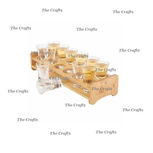 Porte-gobelet en bois au design classique avec vaisselle de qualité supérieure pour hôtel, service de verres et porte-gobelets - Product Image 6