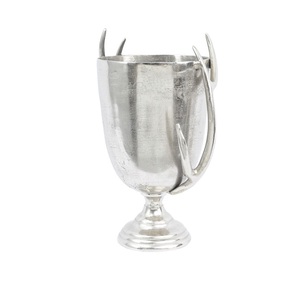 Pot de fleur en métal de fer nickelé de vase de fleur en aluminium de concepteur fait main pour la décoration de plancher d'événement - Product Image 3