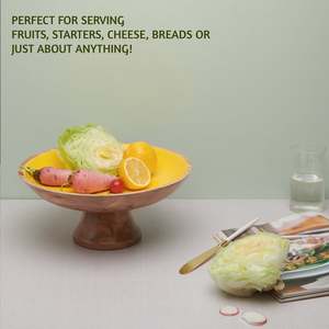 ชามผลไม้ทำจากไม้มะม่วงขัดเงาสไตล์งาช้างพร้อมดีไซน์ขนนก - Product Image 3