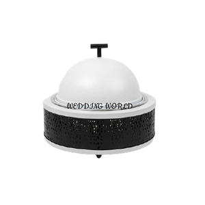 Réchaud alimentaire en métal finition noir et blanc, fournitures hôtelières, casserole design, taille personnalisée, nouveau réchaud en métal design - Product Image 2