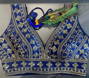 Indian Heavy Silk <b>Blouse</b> with Beautiful Embroidery Work Ready to Wear for Parties Saree Lehenga Choli Wedding Wear <b>Blouse</b> - Product Image 1