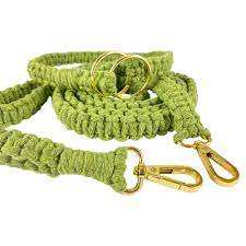 Isar International Laisse réglable en macramé pour chien Collier en nylon et coton avec décoration en dentelle pour petits, moyens et grands chiens Taille XL - Product Image 6