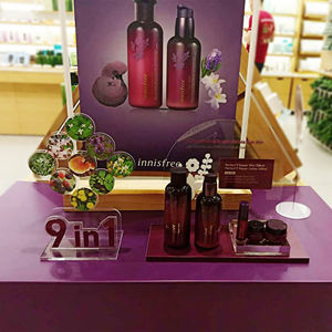 Colorful design cosmetic display shop showcase furniture makeup display counter with metal display stand - Product Image 2