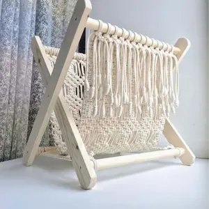 Macrame de tecelagem artesanal para decoração de casa, corda, móveis