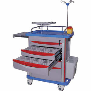 Hospital ABS Anestesia Trolley <span class=keywords><strong>Mobile</strong></span> Medicine Cart con 5 cajones y ruedas Precio competitivo - Product Image 4