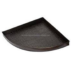 Plateau à bottes moderne en fer noir Conception de gravure Plateaux de rangement pour salon à un niveau Technique de laque personnalisable Style fonctionnel - Product Image 1