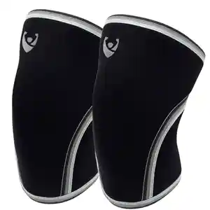 ROUSE 2023 Mangas de compressão para ginásio e fitness joelho Premium para homens e mulheres Preto Neoprene grosso PK